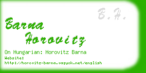 barna horovitz business card